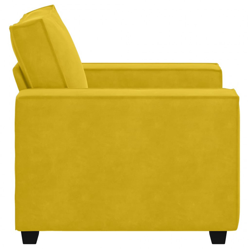 Sofa Fotel Żółty 100x78x84 cm Aksamit
