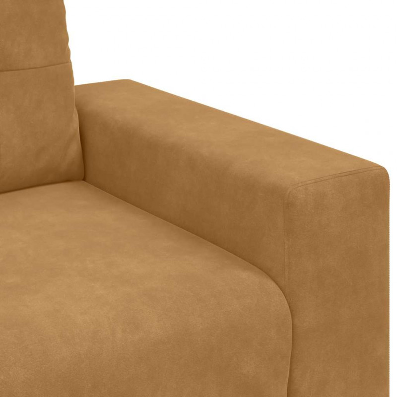 Sofa dwuosobowa, brązowa, 180x77x82 cm, aksamit