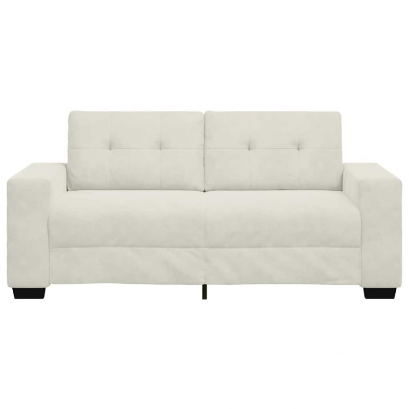 Sofa dwuosobowa, kremowa, 180x77x82 cm, aksamit