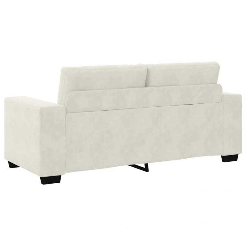 Sofa dwuosobowa, kremowa, 180x77x82 cm, aksamit