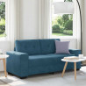 Sofa dwuosobowa, niebieska, 180x77x82 cm, aksamit