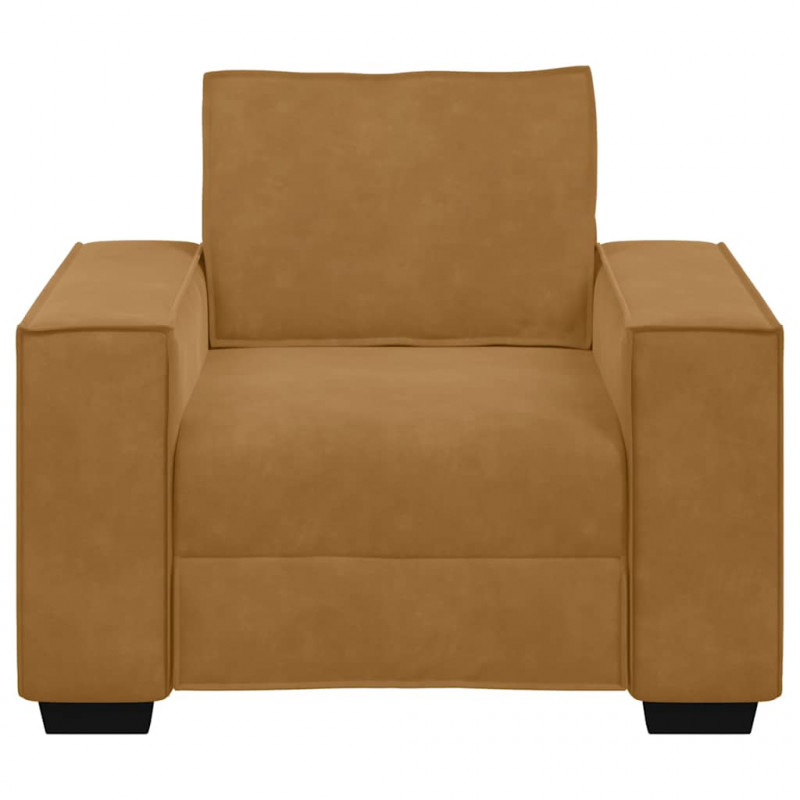 Sofa Fotel Brązowy 100x78x84 cm Aksamit