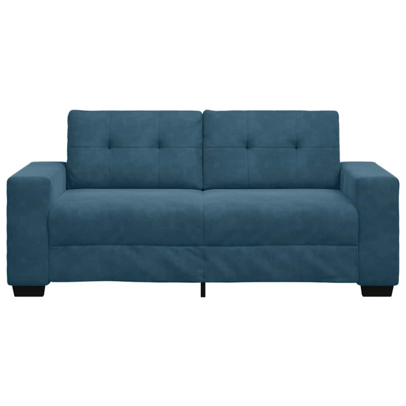 Sofa dwuosobowa, niebieska, 180x77x82 cm, aksamit