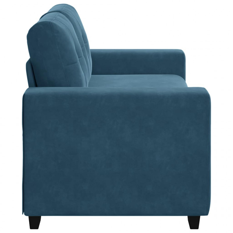 Sofa dwuosobowa, niebieska, 180x77x82 cm, aksamit