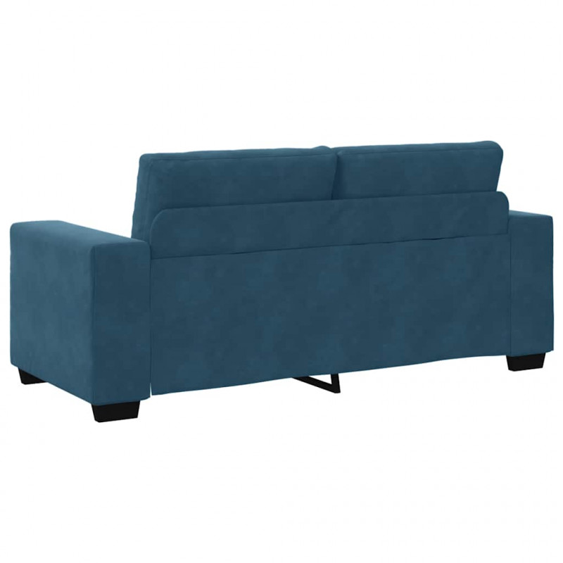 Sofa dwuosobowa, niebieska, 180x77x82 cm, aksamit