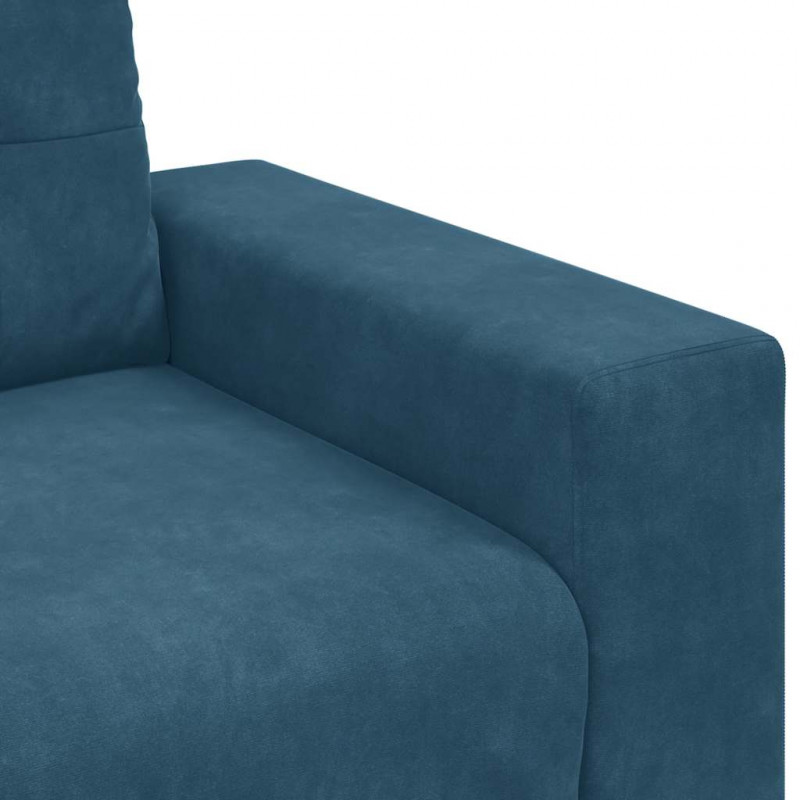 Sofa dwuosobowa, niebieska, 180x77x82 cm, aksamit
