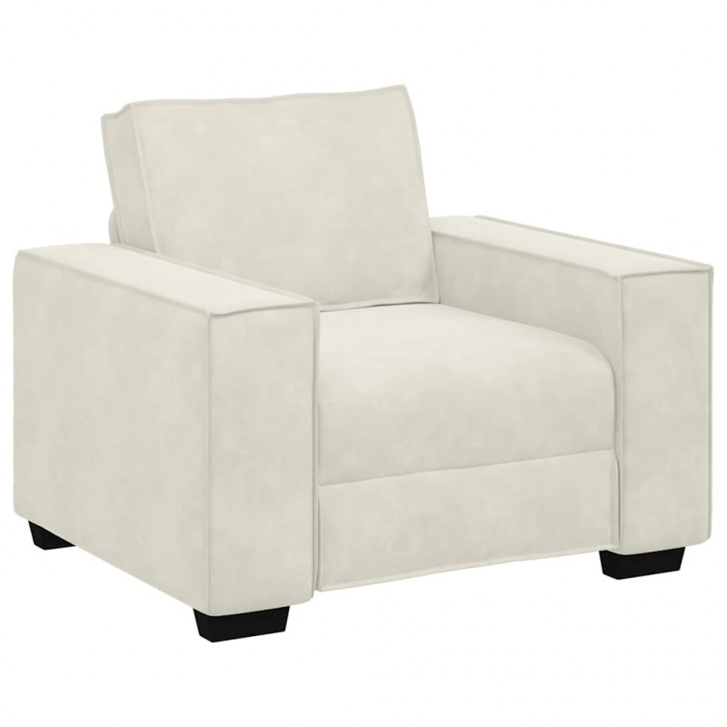 Sofa Fotel Kremowy 100x78x84 cm Aksamit