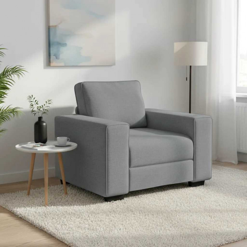 Sofa Fotel Jasnoszary 100x77x82 cm Tkanina