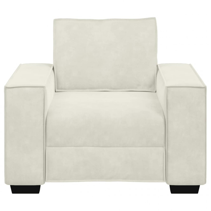Sofa Fotel Kremowy 100x78x84 cm Aksamit