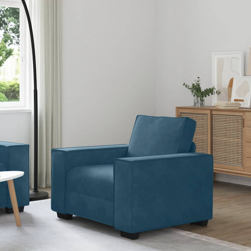 Sofa Fotel Niebieski 100x78x84 cm Aksamit