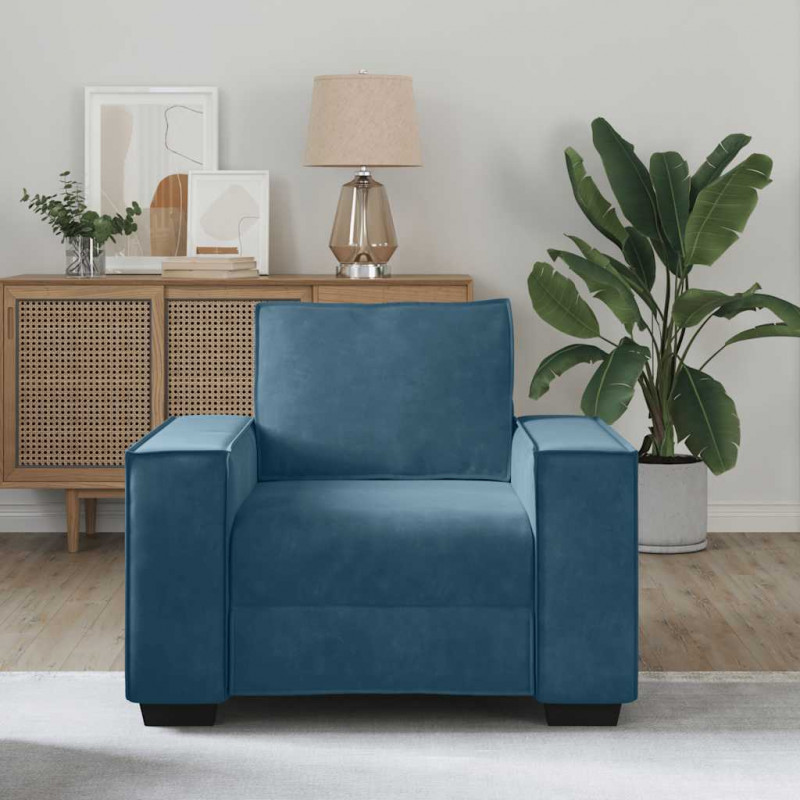 Sofa Fotel Niebieski 100x78x84 cm Aksamit