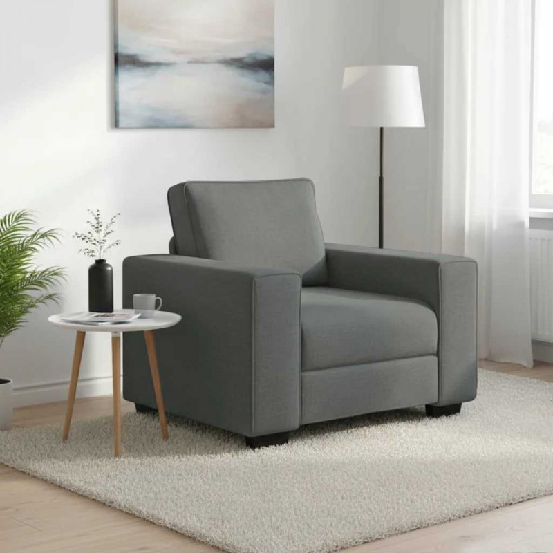 Sofa Fotel Ciemnoszary 100x77x82 cm Tkanina