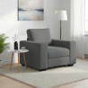 Sofa Fotel Ciemnoszary 100x77x82 cm Tkanina