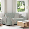 Sofa 2-osobowa, jasnoszara, 160x78x84 cm, tapicerowana aksamitem