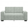 Sofa 2-osobowa, jasnoszara, 160x78x84 cm, tapicerowana aksamitem