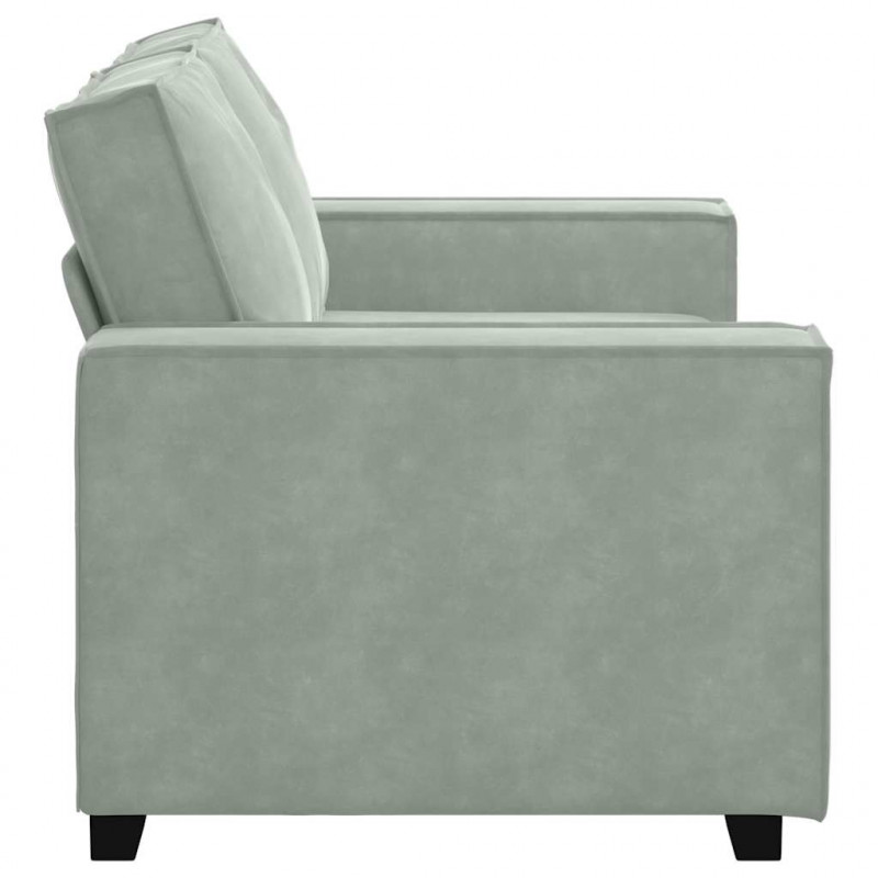 Sofa 2-osobowa, jasnoszara, 160x78x84 cm, tapicerowana aksamitem