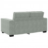 Sofa 2-osobowa, jasnoszara, 160x78x84 cm, tapicerowana aksamitem