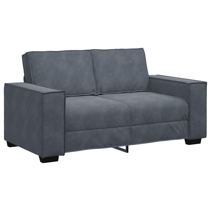 Sofa 2-osobowa, ciemnoszary, 160x78x84 cm, tapicerowana aksamitem