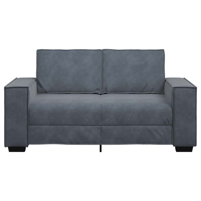Sofa 2-osobowa, ciemnoszary, 160x78x84 cm, tapicerowana aksamitem