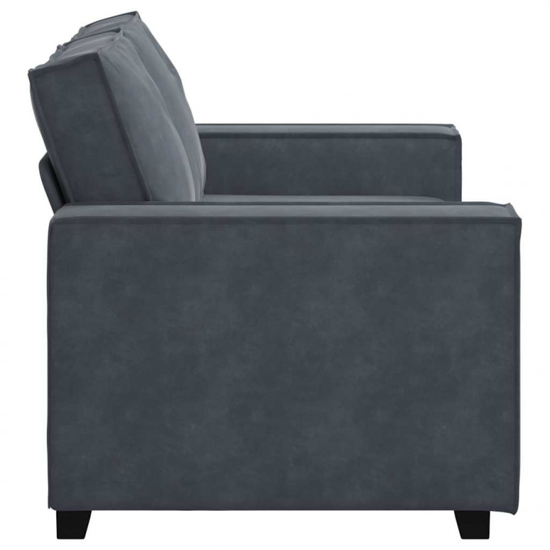Sofa 2-osobowa, ciemnoszary, 160x78x84 cm, tapicerowana aksamitem