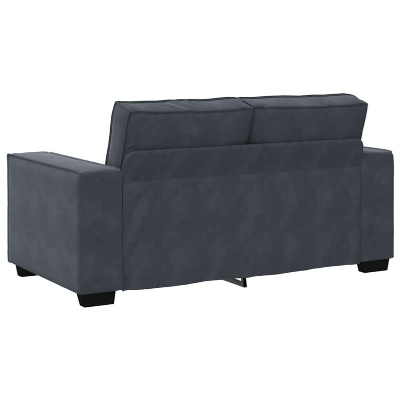 Sofa 2-osobowa, ciemnoszary, 160x78x84 cm, tapicerowana aksamitem