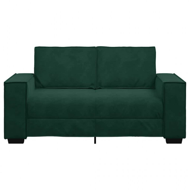 Sofa 2-osobowa, ciemnozielona, 160x78x84 cm, tapicerowana aksamitem
