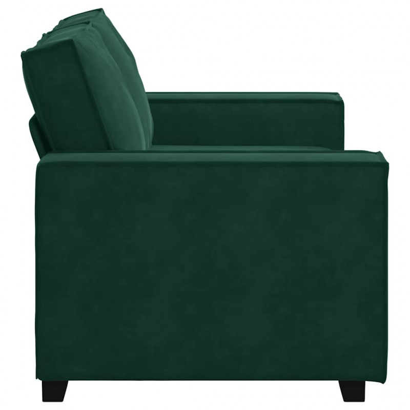 Sofa 2-osobowa, ciemnozielona, 160x78x84 cm, tapicerowana aksamitem