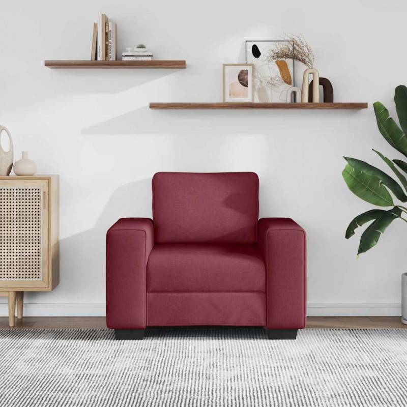 Sofa Fotel Wino Czerwone 100x77x82 cm Tkanina