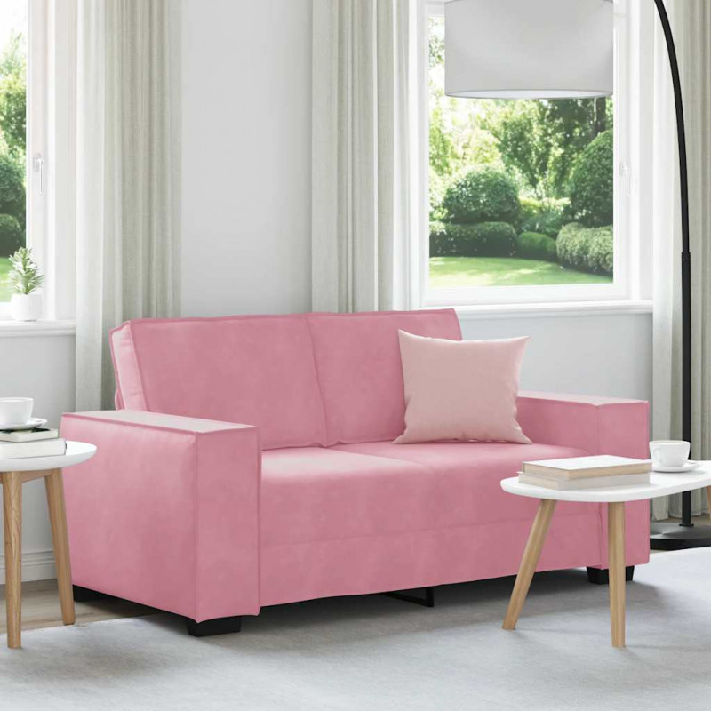 Sofa 2-osobowa, różowy, 160x78x84 cm, tapicerowana aksamitem