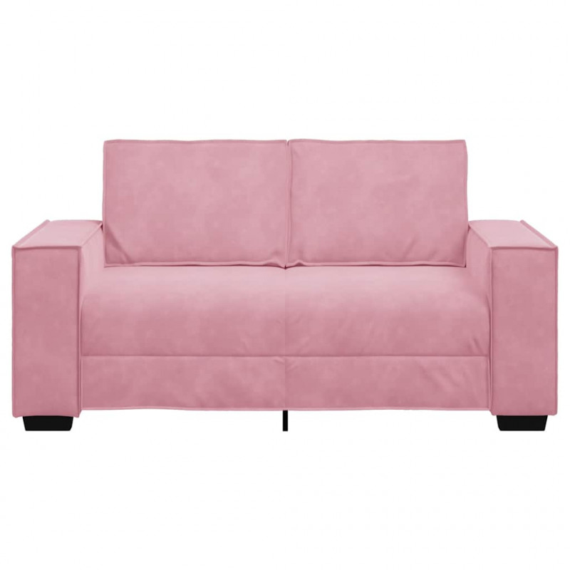 Sofa 2-osobowa, różowy, 160x78x84 cm, tapicerowana aksamitem