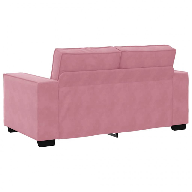 Sofa 2-osobowa, różowy, 160x78x84 cm, tapicerowana aksamitem