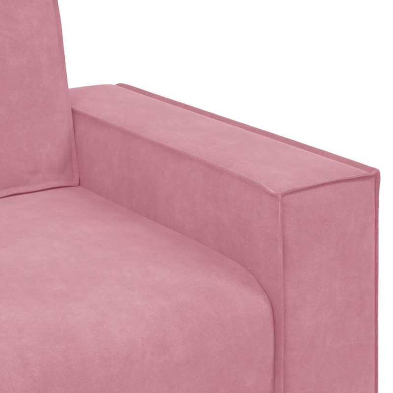 Sofa 2-osobowa, różowy, 160x78x84 cm, tapicerowana aksamitem