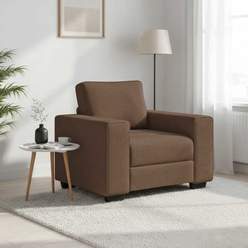 Sofa Fotel Brązowy 100x77x82 cm Tkanina