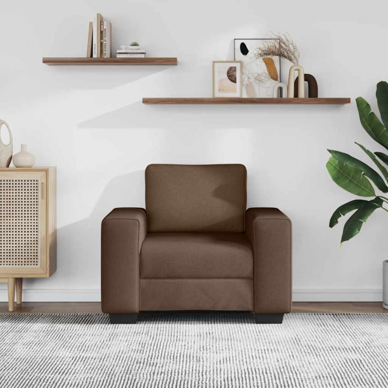 Sofa Fotel Brązowy 100x77x82 cm Tkanina