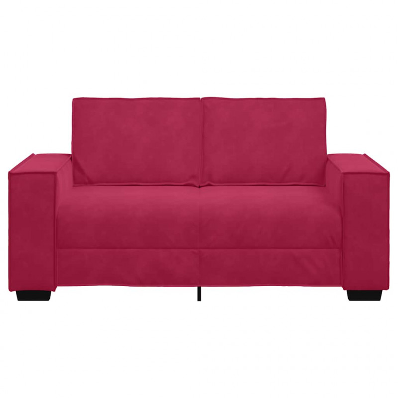 Sofa 2-osobowa, winna czerwień, 160x78x84 cm, tapicerowana aksamitem