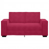 Sofa 2-osobowa, winna czerwień, 160x78x84 cm, tapicerowana aksamitem