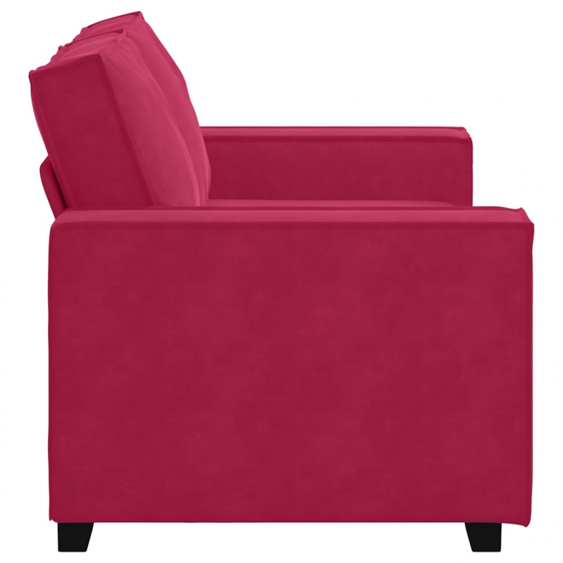 Sofa 2-osobowa, winna czerwień, 160x78x84 cm, tapicerowana aksamitem