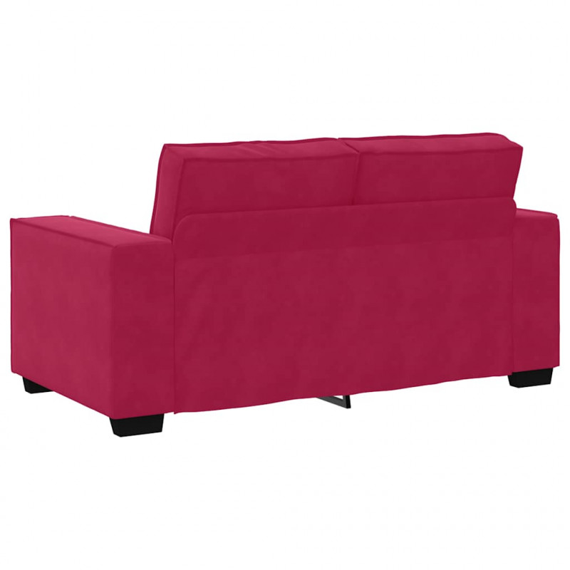 Sofa 2-osobowa, winna czerwień, 160x78x84 cm, tapicerowana aksamitem