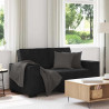 Sofa 2-osobowa, czarna, 160x78x84 cm, tapicerowana aksamitem