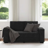 Sofa 2-osobowa, czarna, 160x78x84 cm, tapicerowana aksamitem