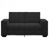 Sofa 2-osobowa, czarna, 160x78x84 cm, tapicerowana aksamitem