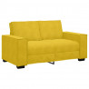 Sofa 2-osobowa, żółta, 160x78x84 cm, tapicerowana aksamitem