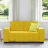 Sofa 2-osobowa, żółta, 160x78x84 cm, tapicerowana aksamitem