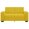 Sofa 2-osobowa, żółta, 160x78x84 cm, tapicerowana aksamitem