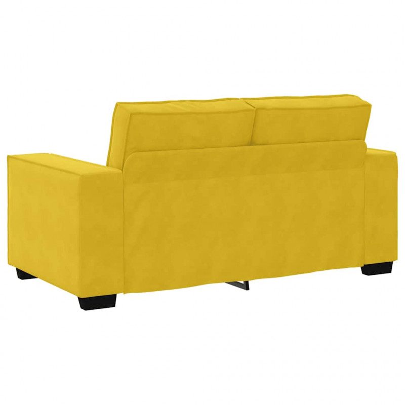 Sofa 2-osobowa, żółta, 160x78x84 cm, tapicerowana aksamitem