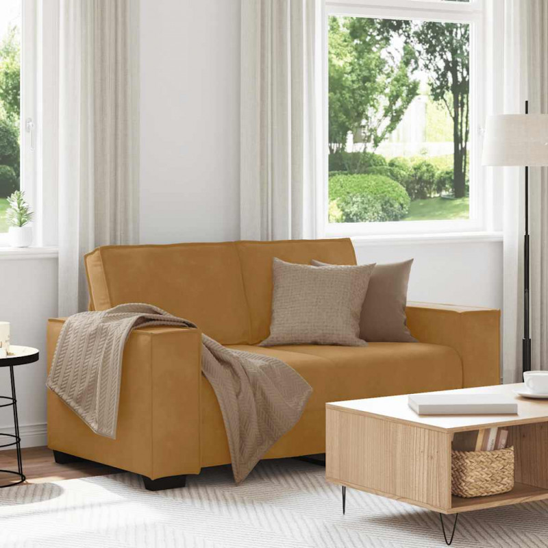 Sofa 2-osobowa, brązowy, 160x78x84 cm, tapicerowana aksamitem