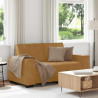 Sofa 2-osobowa, brązowy, 160x78x84 cm, tapicerowana aksamitem