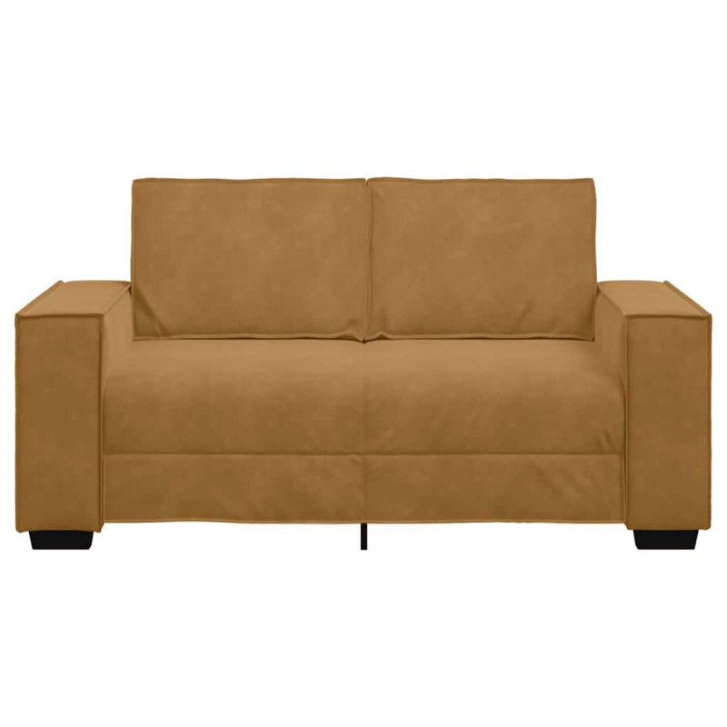 Sofa 2-osobowa, brązowy, 160x78x84 cm, tapicerowana aksamitem