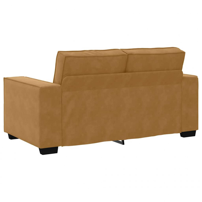 Sofa 2-osobowa, brązowy, 160x78x84 cm, tapicerowana aksamitem