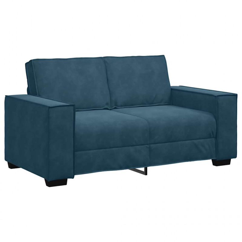 Sofa 2-osobowa, niebieski, 160x78x84 cm, tapicerowana aksamitem
